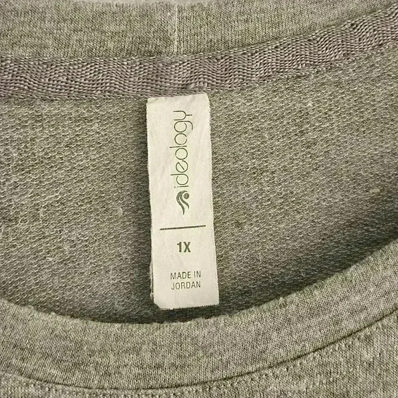 Ideology Gray Long Sleeve Round Neck Side Snap Long Tunic Plus 1X EUC - Picture 4 of 14